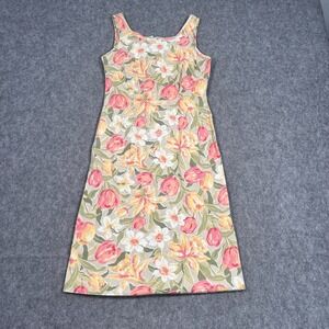 Laura Ashley Vintage Sage Green‎ Floral Sleeveless Mini Shift Women's Size 4